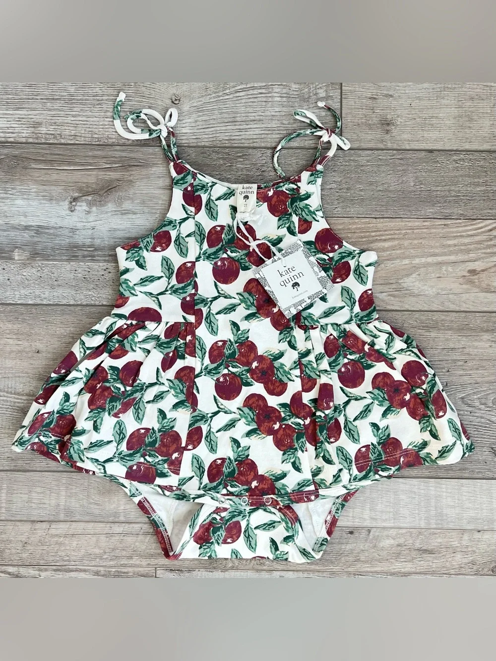 NWT Kate Quinn Organic Cotton Ballerina Bubble in Apple Branches Size 2T